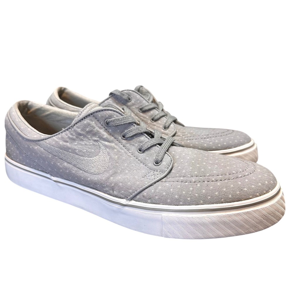 Nike Stefan Janoski Skateboarding Shoes Gray White Polka Dot Men's Size 10.5